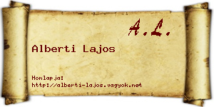 Alberti Lajos névjegykártya